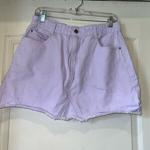 Princess Polly Lavender Cut-Off Denim Mini Skirt